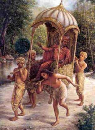 Jada Bharata carrying Palanquin