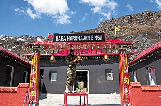 Outside board of Baba Harbhajan's shrine